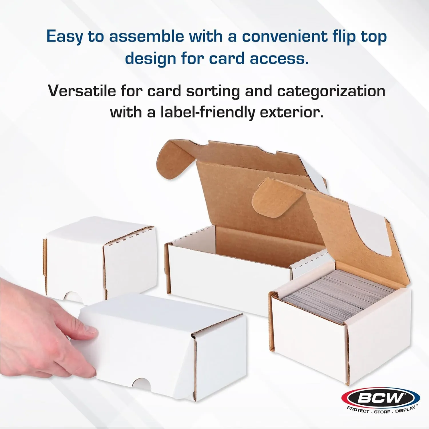 BCW 300 Count Trading Card Storage Box -10ct | Cardboard Organizer for Baseball, Basketball, Football Cards, MTG, Pokemon | Card Game Storage & Protection | Card Storage Box | Assembly Required