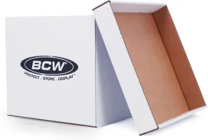 BCW 33 RPM Vinyl Record Storage Box - 3ct | Stackable Organizer for 12" LPs | Holds 65 Records | Double Thick Handles & Bottom | Ideal for Collectors, DJs, & Moving | Corrugated Paper | Archival Safe