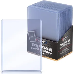 BCW 59 PT Thick Card Top Loaders | Protective Thick Toploaders for Trading Cards Up to 59PT | Rigid Card Toploader for Memorabilia & Collectibles | 100 Pack
