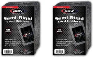 BCW Semi Rigid Card Holder #1 | 100 Pack | Semi Rigid Card Sleeves for Grading | PSA Submission Card Savers I for Sports, Pokémon, and Memorabilia Cards