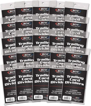BCW Trading Card Dividers (250 Pack) | Archival Quality with Write-On Tabs | Fits 3200 & 5000 Super Monster Trading Card Storage Boxes