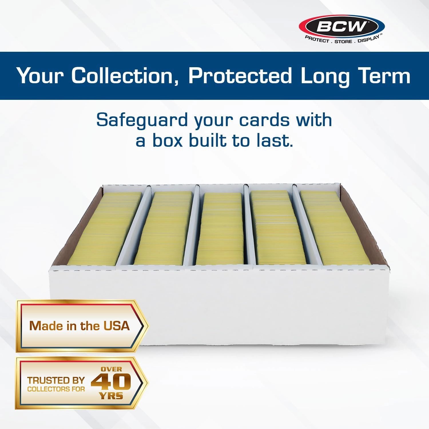 BCW 5000ct Trading Card Storage Boxes (Full Lid) – 1 Pack | Corrugated Cardboard Organizer for Sports Cards, Pokémon & MTG | Assembly Required