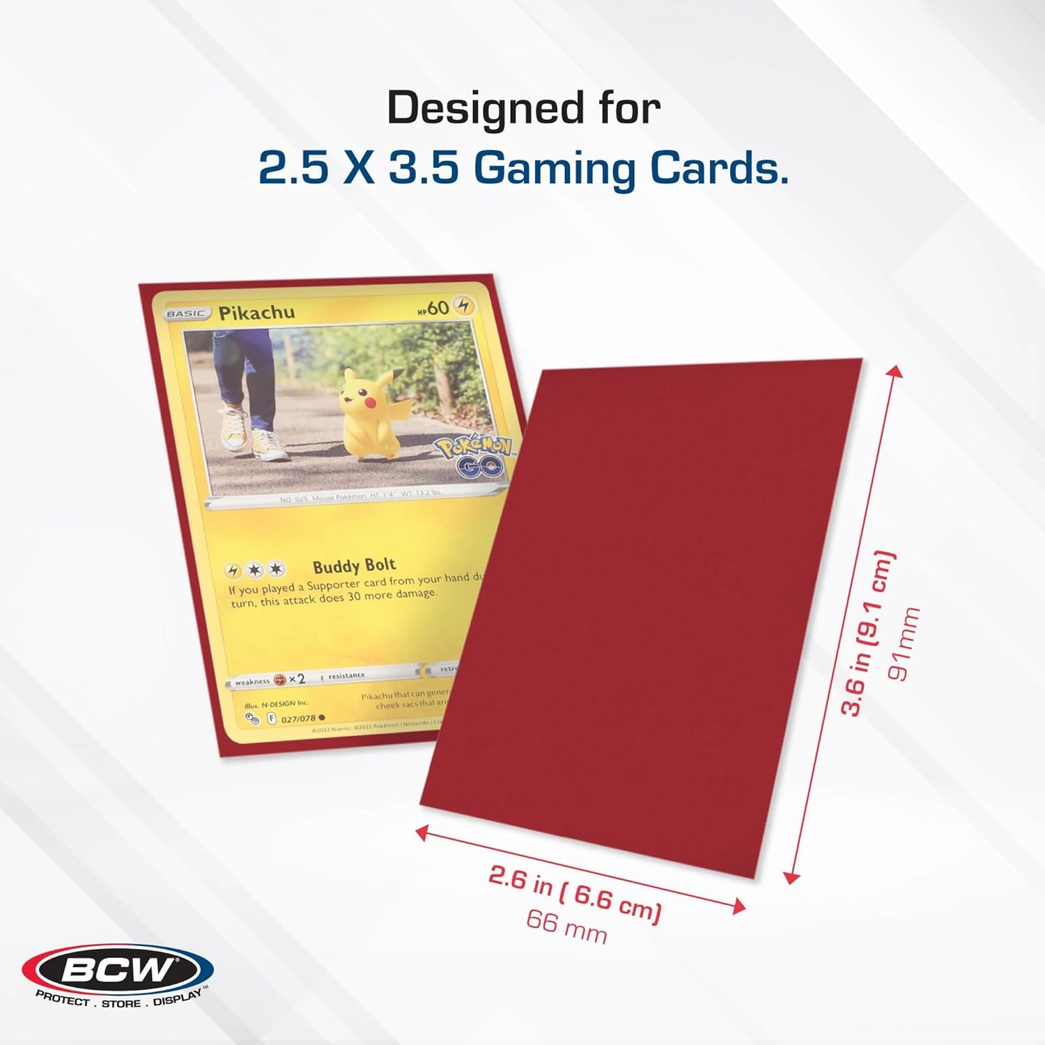 BCW Deck Guard - Double Matte 500 Count Box (10 Packs of 50 Sleeves) | Acid-Free, No PVC | Fits 2.5" x 3.5" Game Cards | Archival Safe Sleeves for Card Protection (Red)