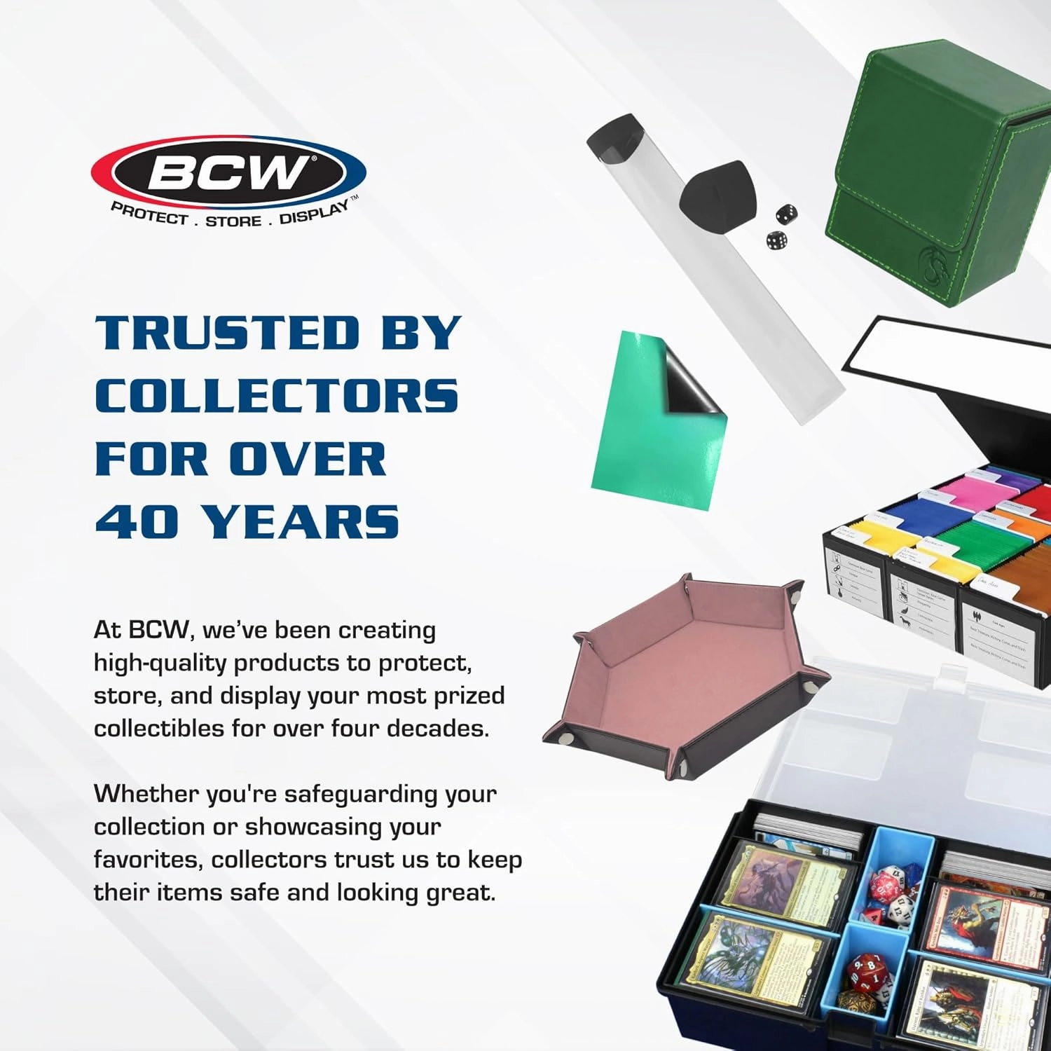 BCW Deck Guard - Double Matte 500 Count Box (10 Packs of 50 Sleeves) | Acid-Free, No PVC | Fits 2.5" x 3.5" Game Cards | Archival Safe Sleeves for Card Protection (Red)