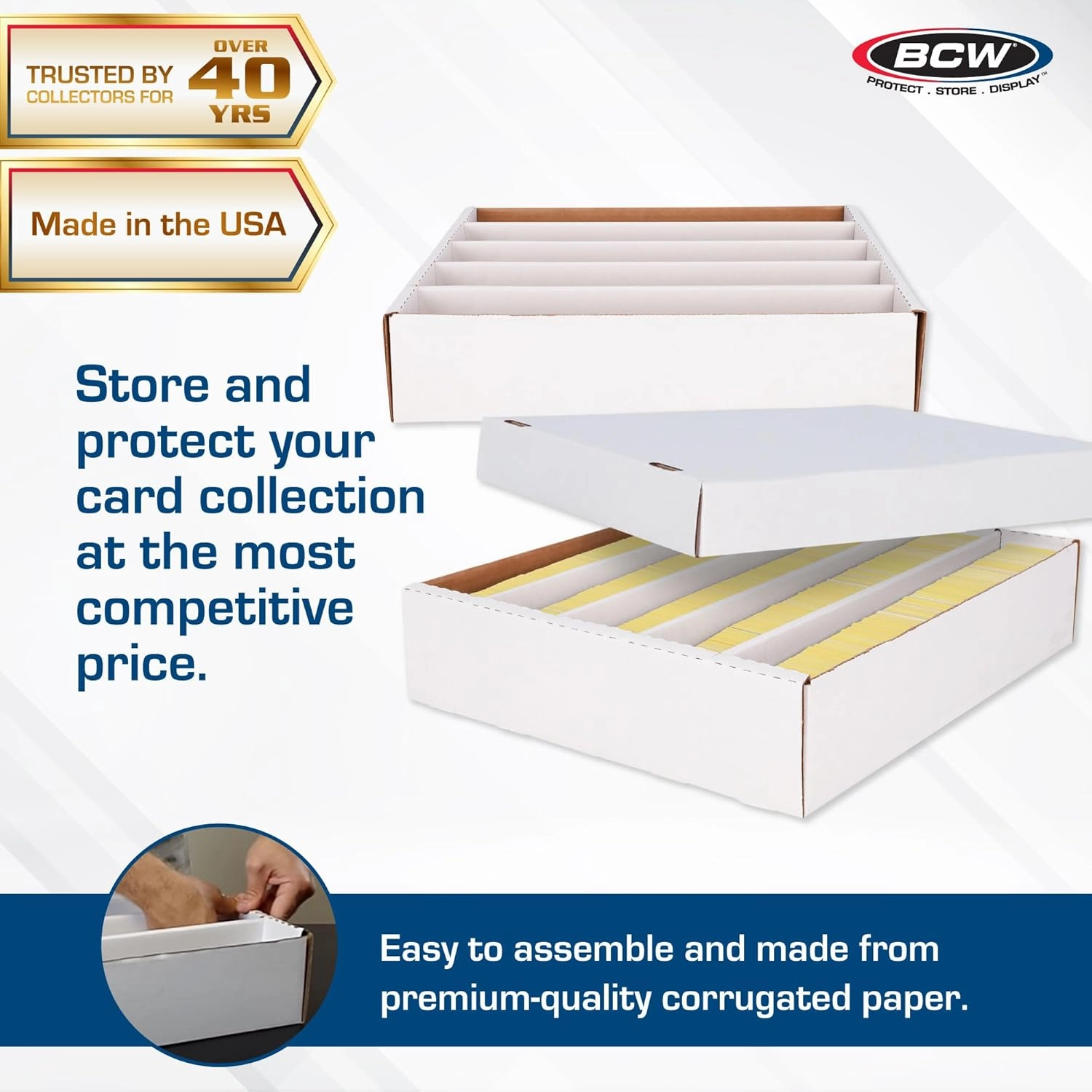 BCW Super Monster 5 Row, Corrugated Cardboard, Storage Box for Sports/Trading Cards (Holds 5000 Cards)
