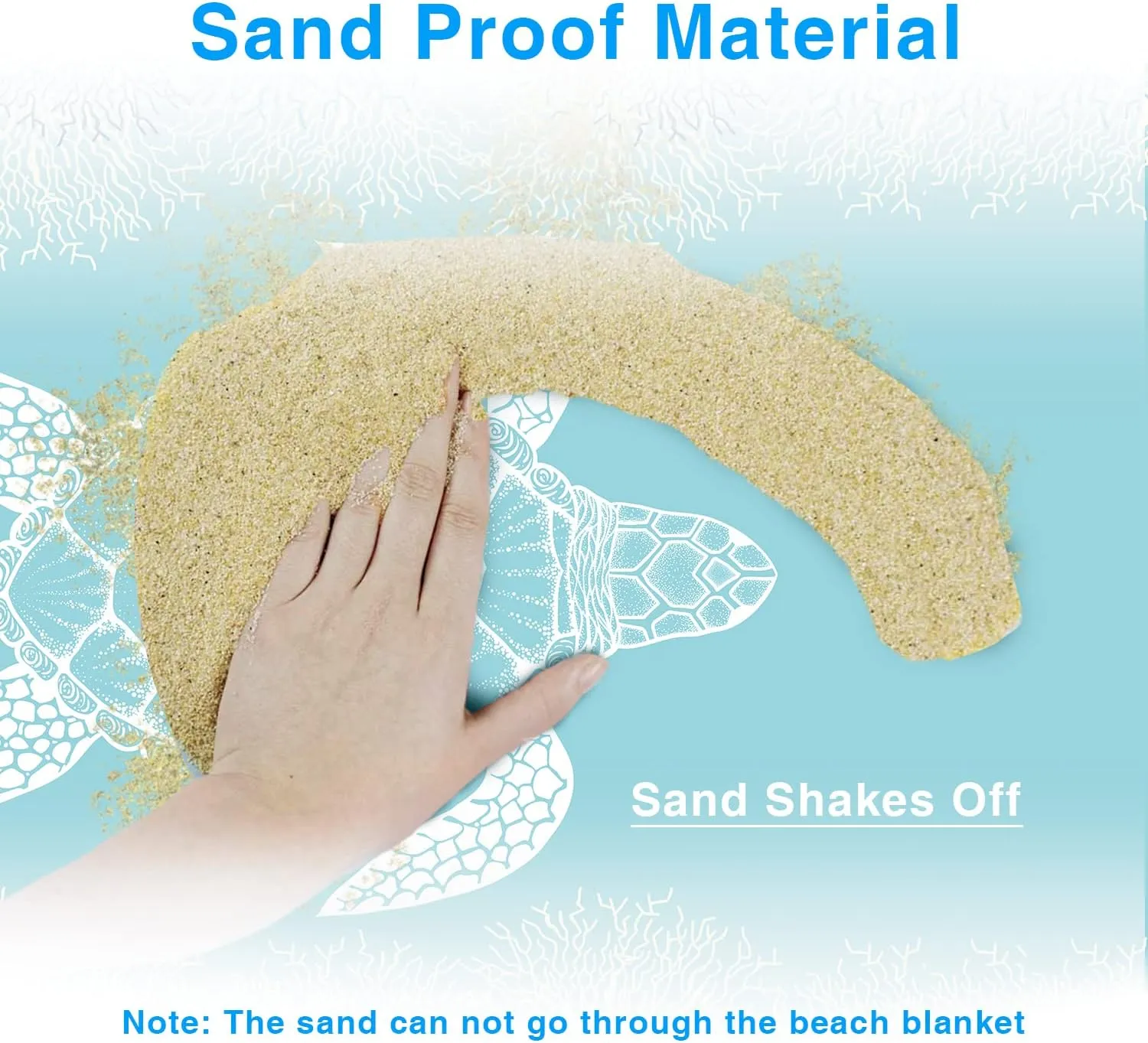 Beach Blanket Sandproof Large Beach Mat 79x 83 4-6 Adults Oversized Lightweight Sand Free Beach Mat Waterproof Beach Blanket Portable Outdoor Camping Blankets for Travel, Camping, Hiking