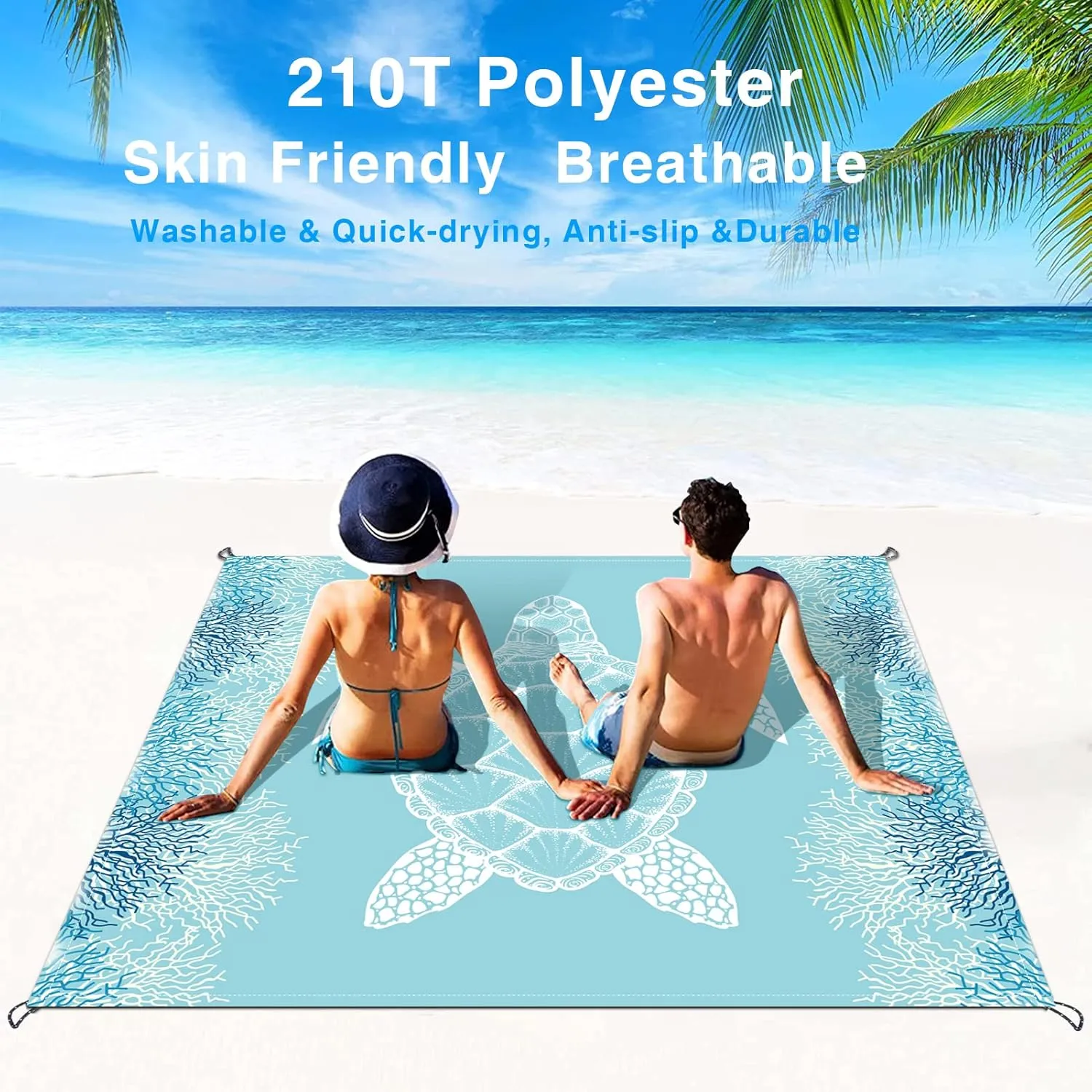 Beach Blanket Sandproof Large Beach Mat 79x 83 4-6 Adults Oversized Lightweight Sand Free Beach Mat Waterproof Beach Blanket Portable Outdoor Camping Blankets for Travel, Camping, Hiking