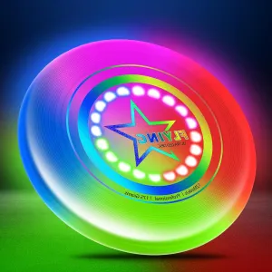 Beach Toy LED Flying Disc for Kids Adults, Outdoor Lawn Fun Toys, 7 Lighting Smart Modes Flying Ring Toy, Easter Basket Stuffer for Boys Girls, Holiday Birthday Gift for Camping, 175g