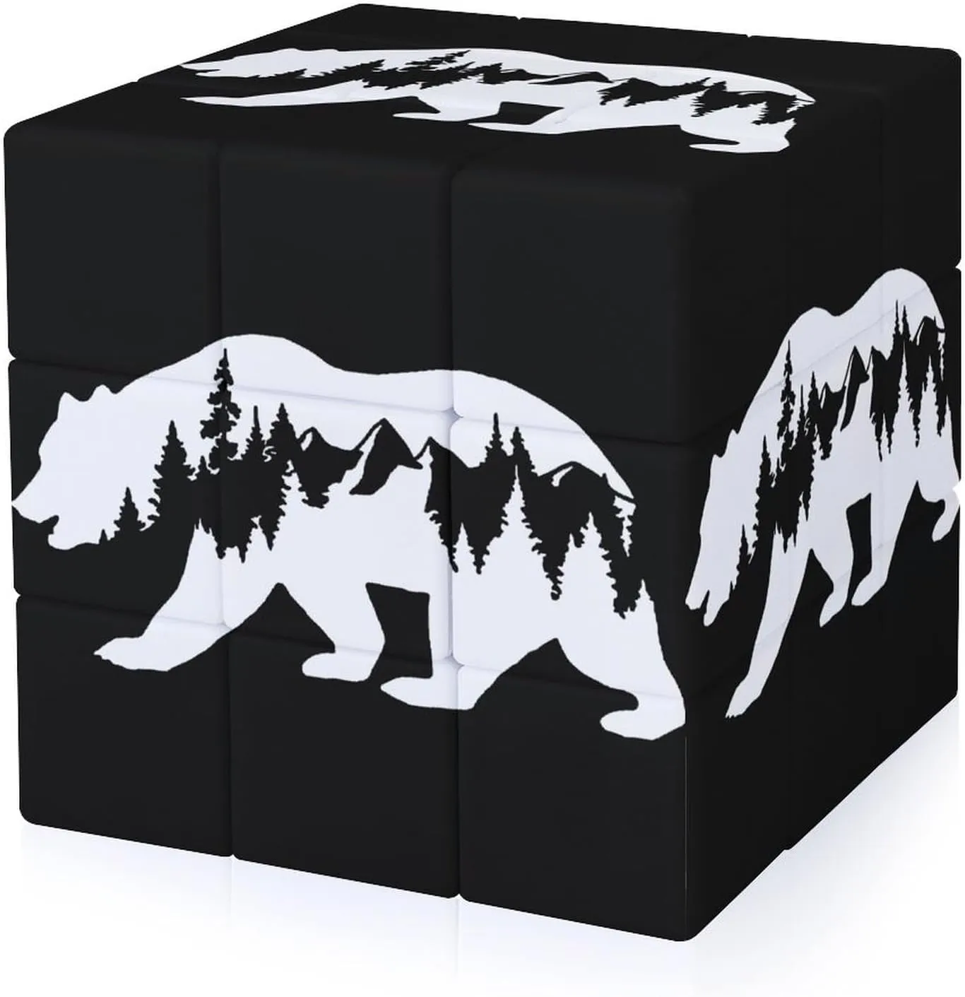 Bear Mountain Full Printing 3x3 Fidget Cube Stress Relief Magic Speed Cube for Adults