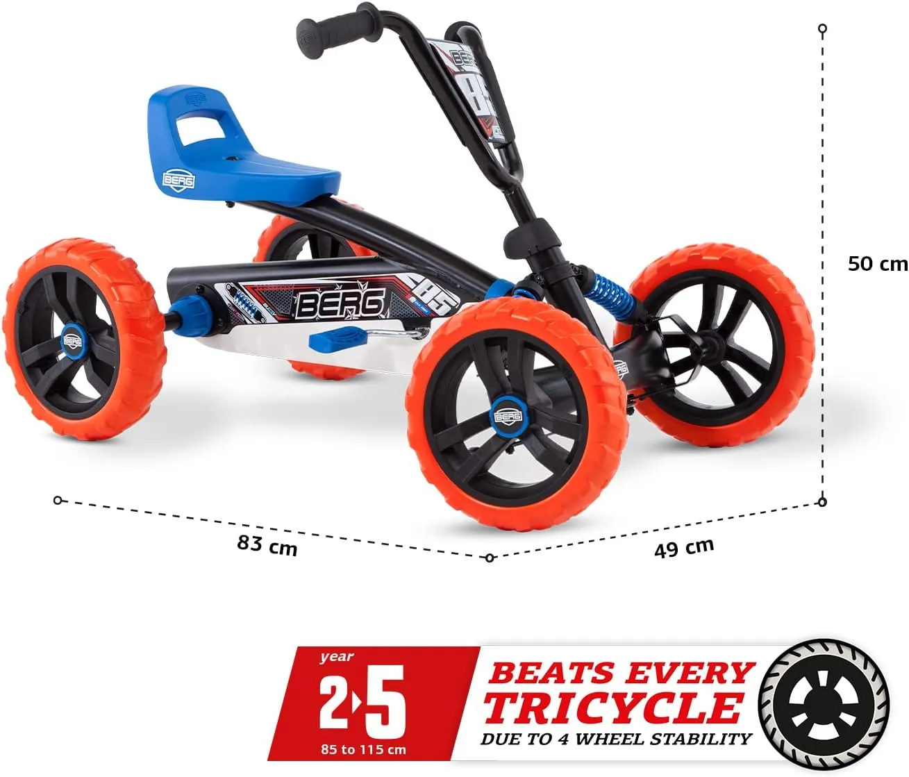 BERG Toys Buzzy Nitro Kids Pedal Go Kart for 2 to 5 Year Olds