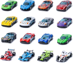 Berry President Mini Racing Toy Cars, Goodie Bag Stuffers, Party Favors, Carnival Prizes, Classroom Rewards, Pinata Fillers, Birthday Gift for Girls Boys Toddler (16 Pieces)