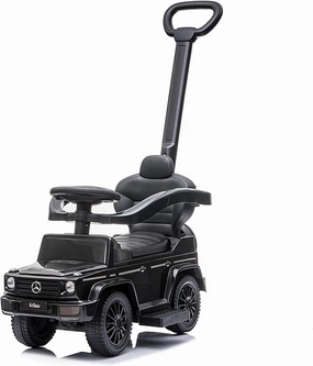 Best Ride On Cars 3 In 1 Mercedes G-Wagon Push Car for Toddlers 1 to 3 Years Old, Kids Outdoor Stroller with Music, Horn Sounds, and Handle, Realistic Driving Experience, Black