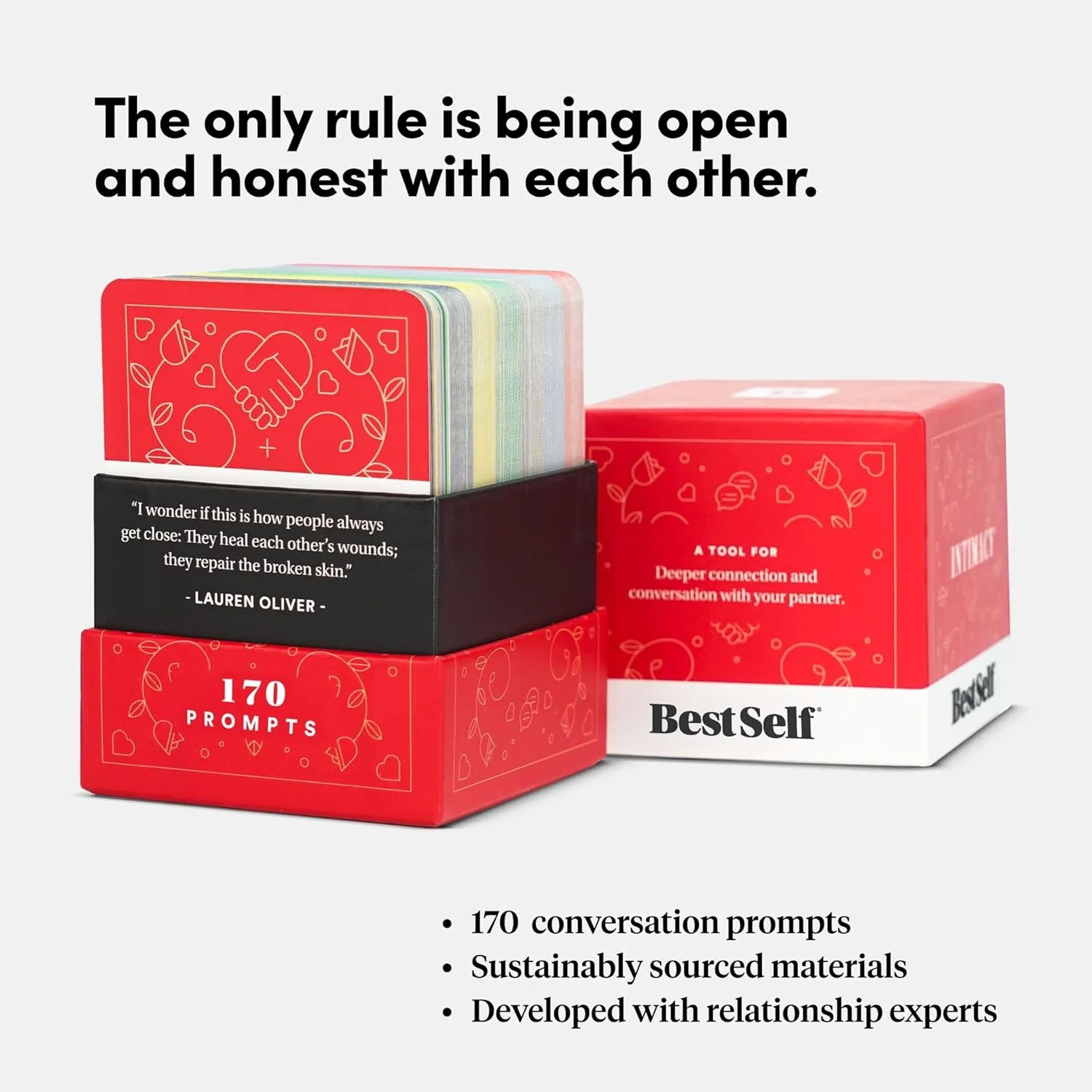 BestSelf Intimacy Deck with 150 Relationship Building Conversation Starters, Meaningful Couples Game, Perfect Couples Card Games
