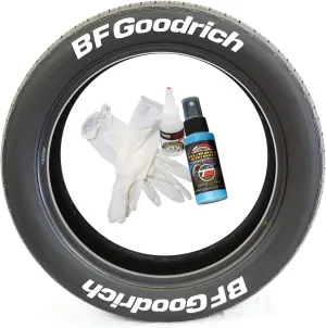 BF Goodrich Tire Lettering - Permanent DIY Glue-On Tire Letter Kit - Custom Sizing/Colors - (Pack of 8)