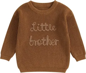 Big Brother Little Brother Matching Outfits Toddler Baby Boy Knit Sweater Romper Fall Winter Clothes