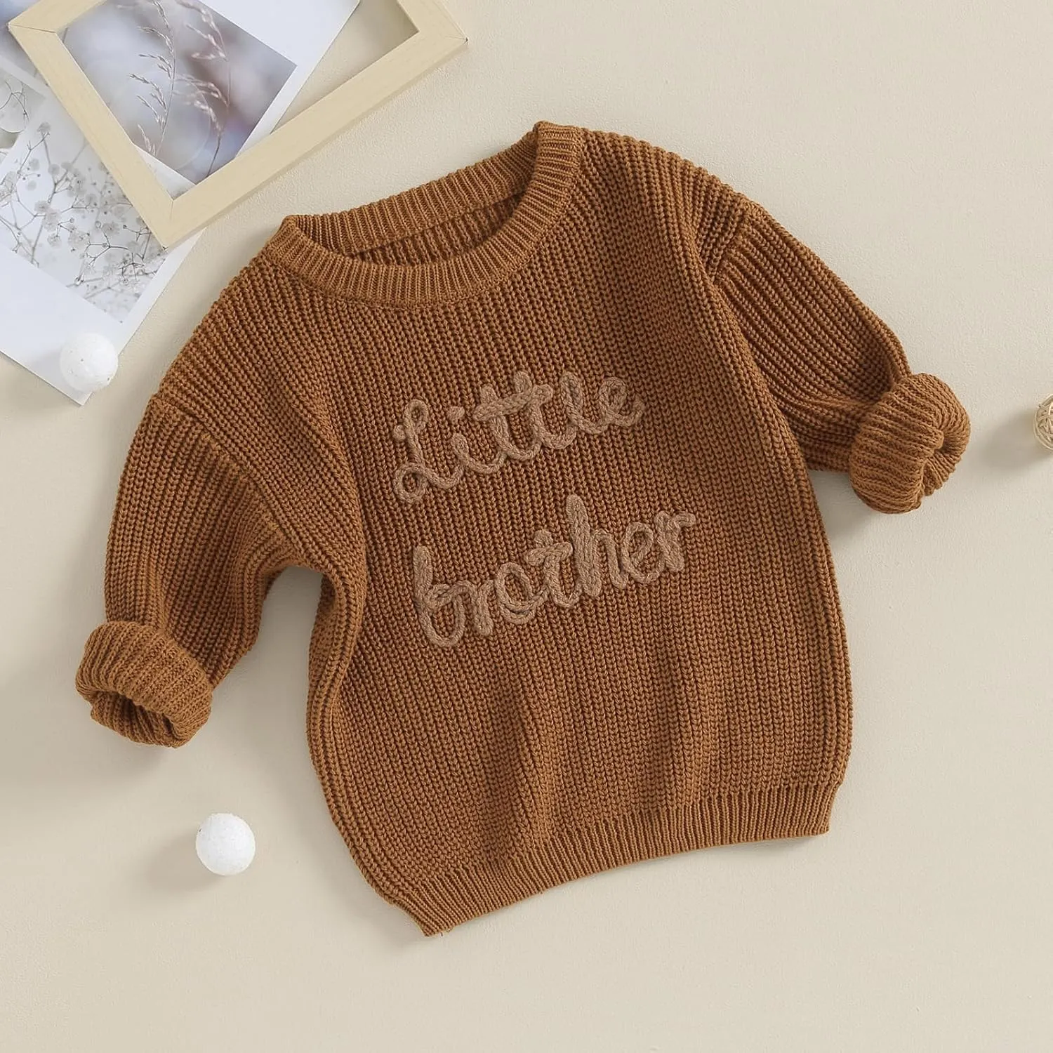 Big Brother Little Brother Matching Outfits Toddler Baby Boy Knit Sweater Romper Fall Winter Clothes