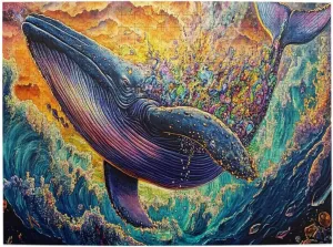 Big Fish with Colorful Barnacles，500 Pcs Wooden Jigsaw Puzzles for Adults, Let Your Imagination Run Wild，Challenge to Yourself，Party Events to Bring People Closer Together