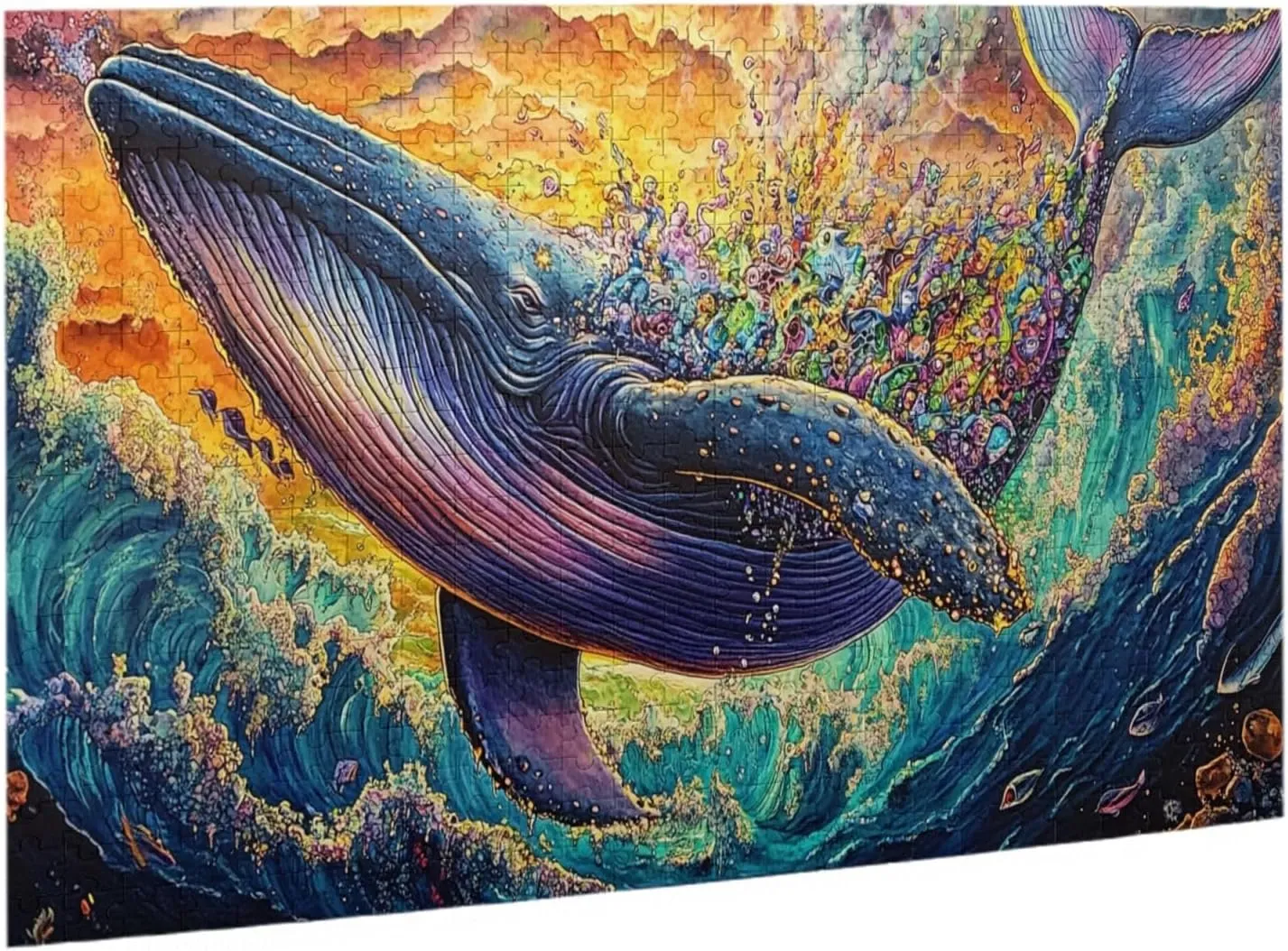Big Fish with Colorful Barnacles，500 Pcs Wooden Jigsaw Puzzles for Adults, Let Your Imagination Run Wild，Challenge to Yourself，Party Events to Bring People Closer Together