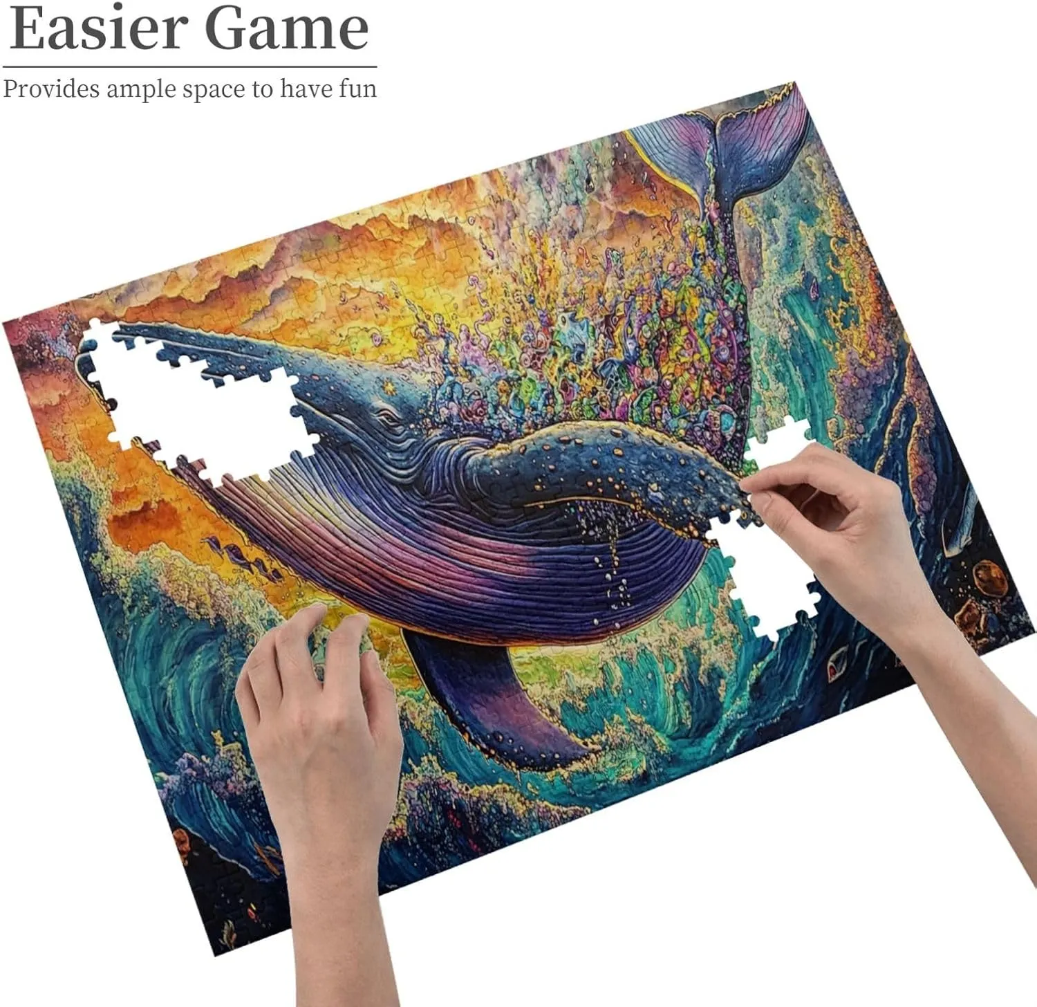 Big Fish with Colorful Barnacles，500 Pcs Wooden Jigsaw Puzzles for Adults, Let Your Imagination Run Wild，Challenge to Yourself，Party Events to Bring People Closer Together