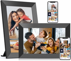 BIGASUO 10.1 Inch WiFi Digital Picture Frame, IPS HD Touch Screen Cloud Smart Photo Frames with Built-in 32GB Memory, Wall Mountable, Auto-Rotate, Share Photos Instantly from Anywhere 2-Pack