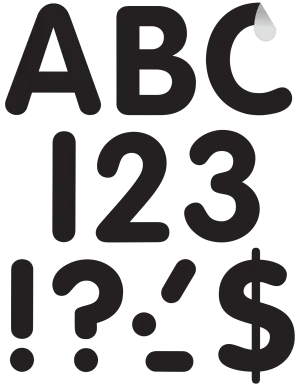 Black 4" Classic Self-Adhesive Letters Uppercase