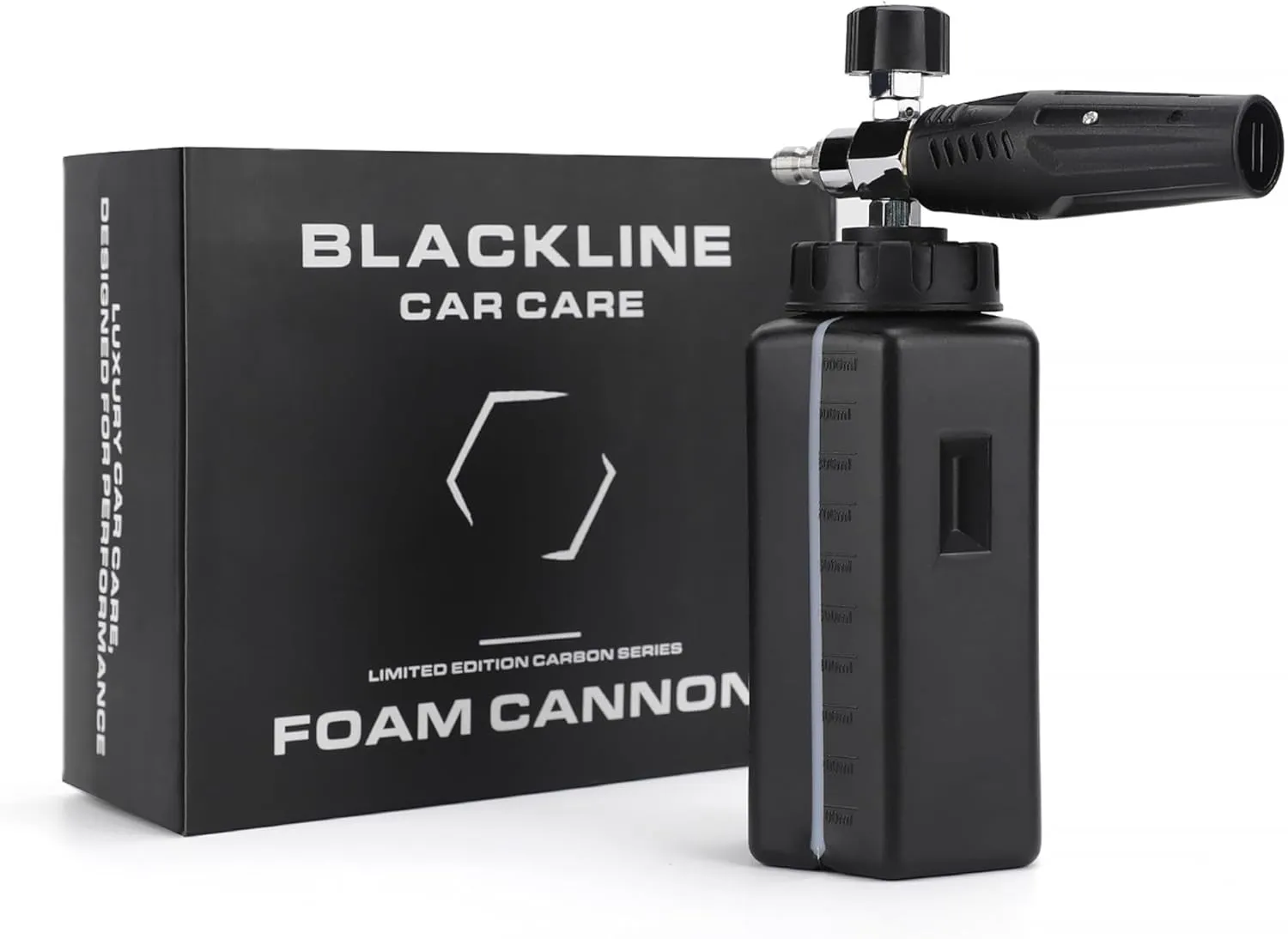 Blackline Foam Cannon for Pressure Washers (Wide Mouth), Durable Foam Sprayer for Safe Car & Truck Washing, Easy to Use & Adjust, Creates Thick Foam, 1L Bottle & Snow Foam Lance w/ 1/4" Quick Connect