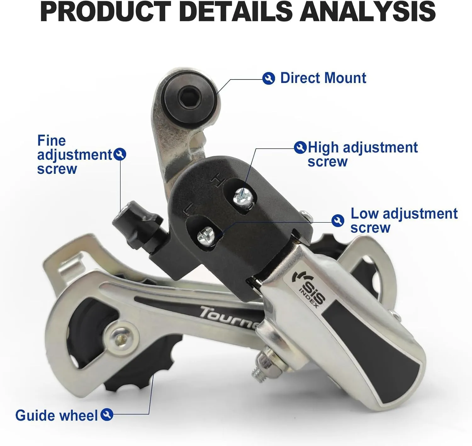 Black/Sliver Rear Derailleur RD-TY21B 6/7 Speed Direct Mount/Hanger Mount for Mountain Bike Kids Commuter Bike
