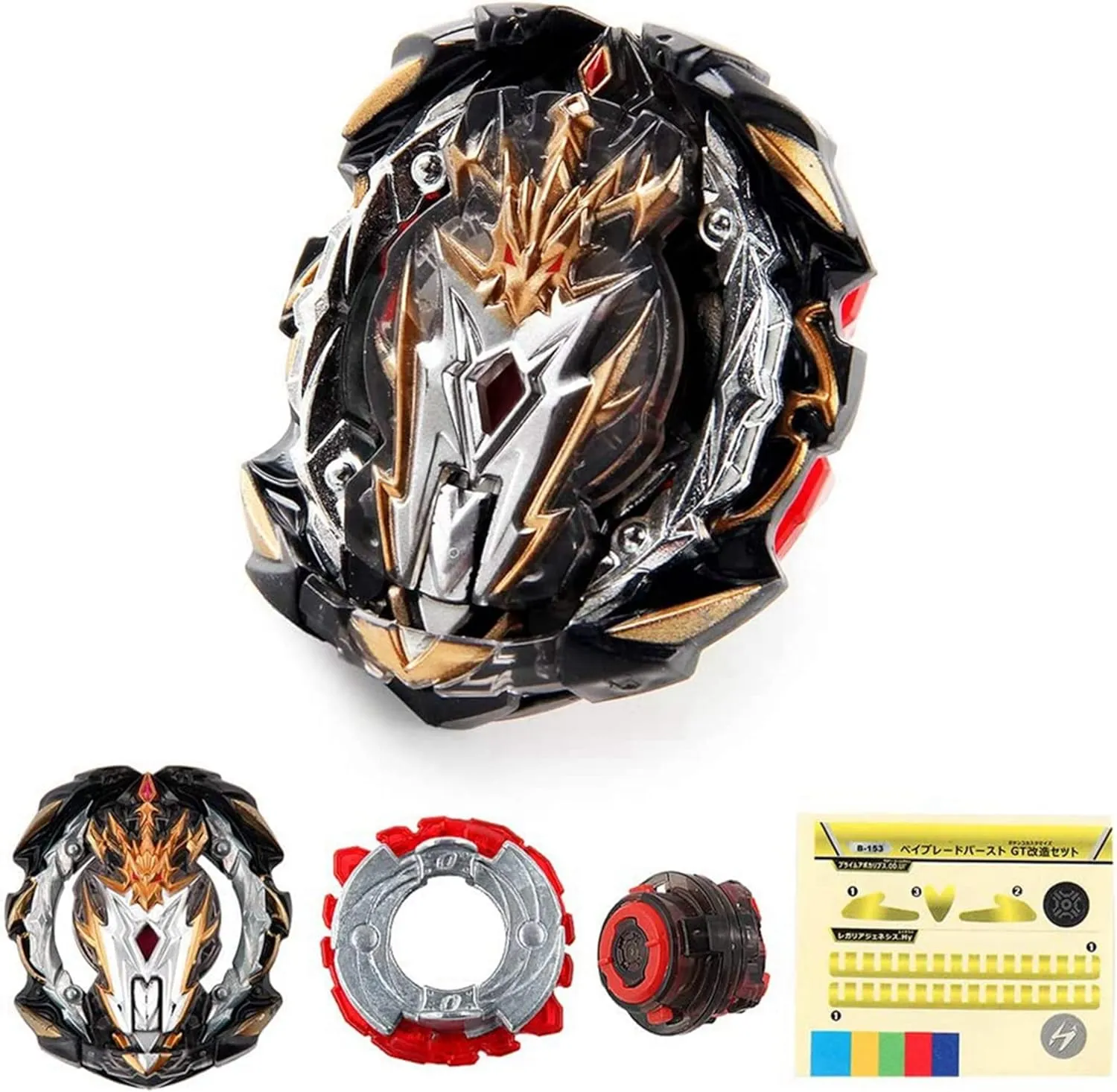 Blade Toy Set Battling Game Toys Sparking Launcher Grip Bey Battling Top Burst B-153 GT Remodeling Customize Set Booster Left and Right Launcher Play Blades Game Toy Set Gift for Boys Kids