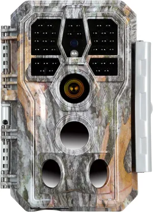 BLAZEVIDEO Wildlife Trail Camera Hunting Deer Game Cam with 24MP Photo 1296P H.264 MP4 Video Night Vision 0.1S Trigger Speed Hard Grey Hide Camo Case