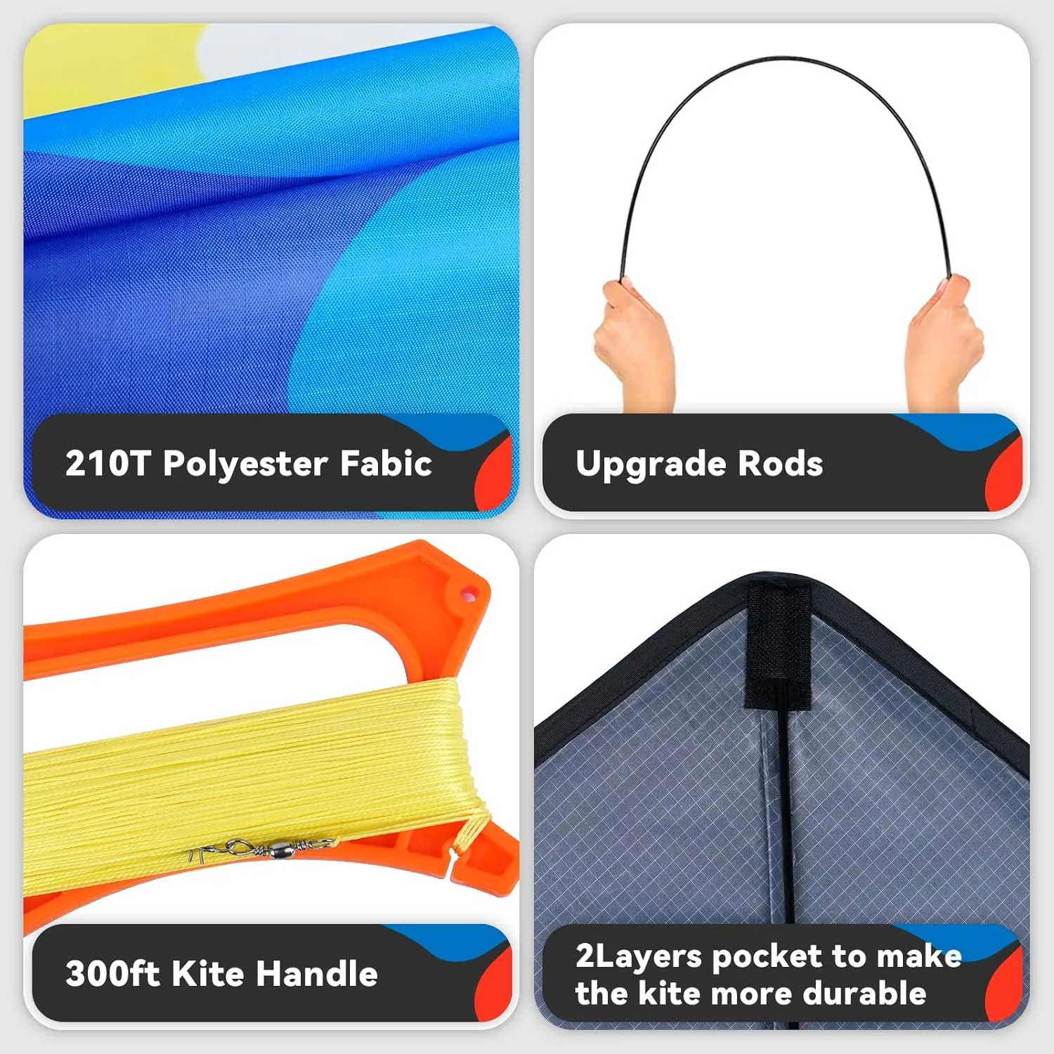 Blue Large Delta Kites for Kids Ages 8-12，Easy to Fly Kite for Adult and Kids,Outdoor Sports Kites，Beach Kite Family Outdoor Toy (Spacecraft Lightweight-Blue)