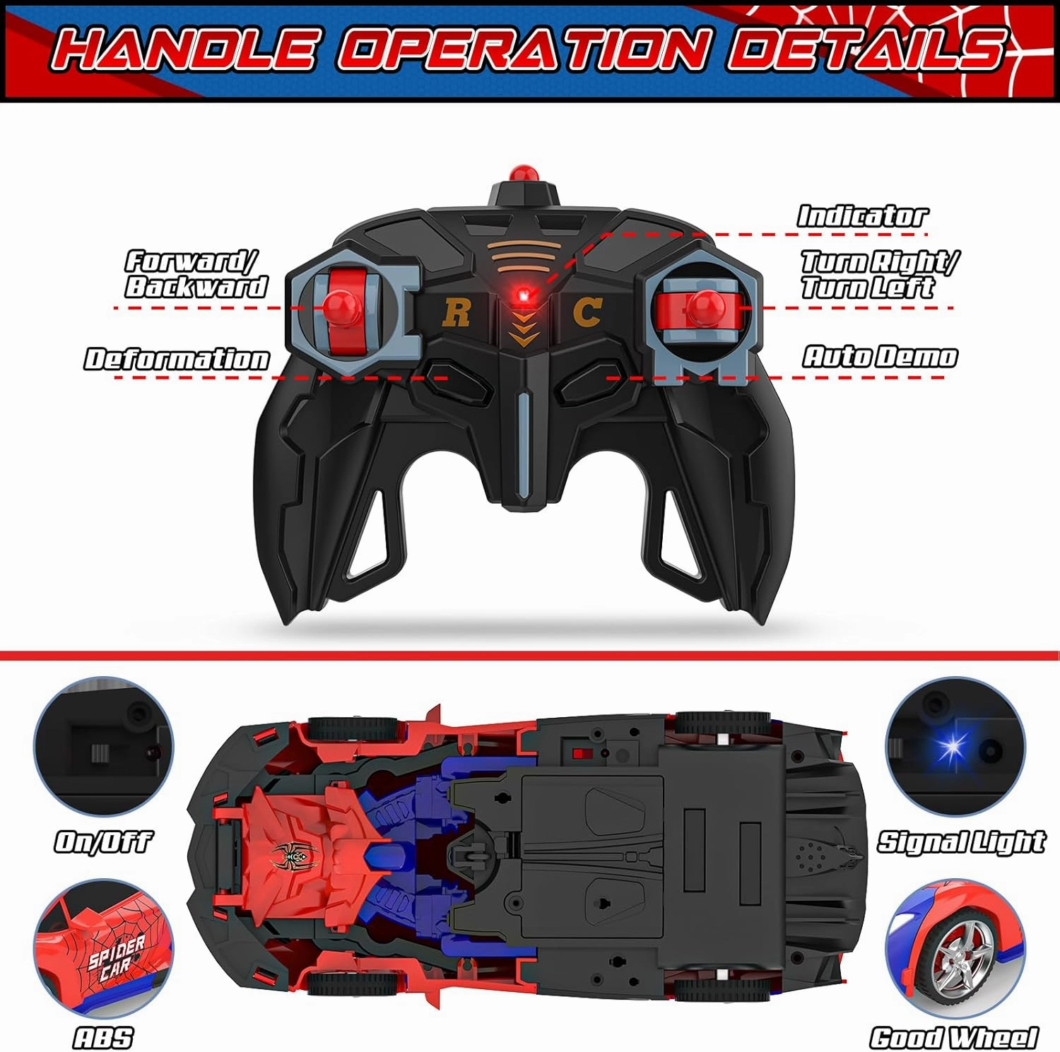 BLUEJAY Transform Rc Cars for Boys 4-7 8-12, 2.4Ghz Remote Control Car 1:18 Scale Transforming Robot, One-Button Deformation 360° Rotation Car Toy Gifts for Boys 3-5