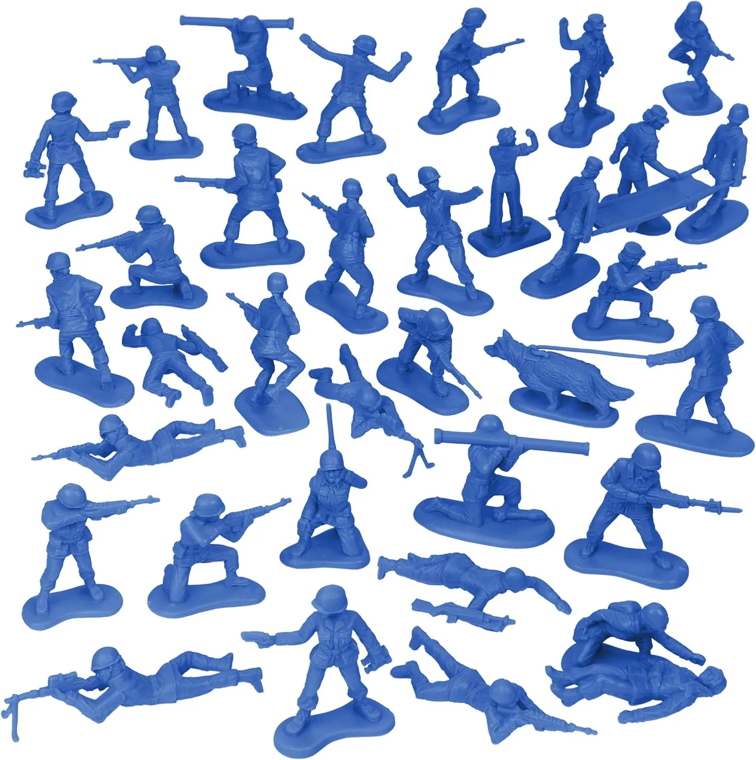 BMC Plastic Army Women - 36pc Blue Female Soldier Figures - Made in USA
