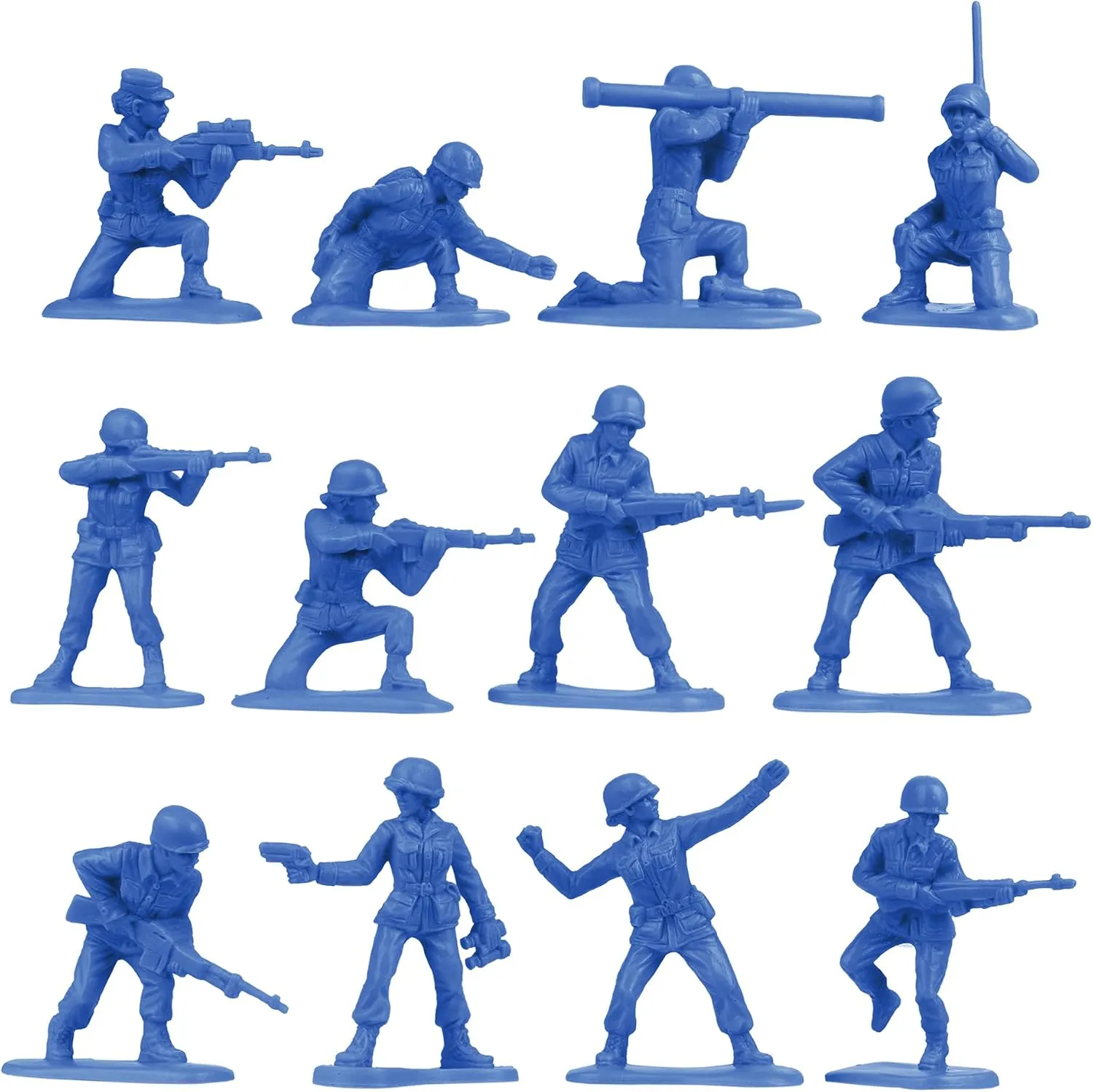 BMC Plastic Army Women - 36pc Blue Female Soldier Figures - Made in USA