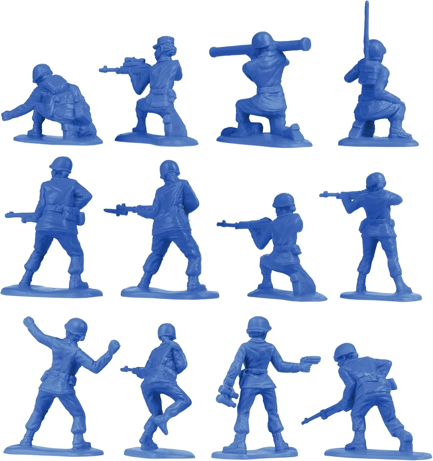 BMC Plastic Army Women - 36pc Blue Female Soldier Figures - Made in USA