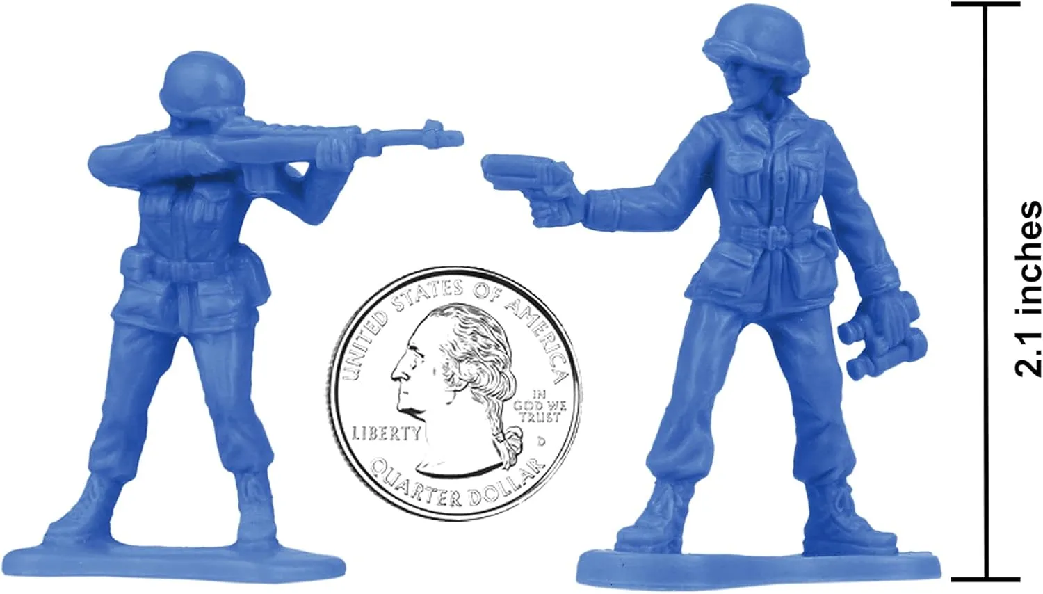 BMC Plastic Army Women - 36pc Blue Female Soldier Figures - Made in USA