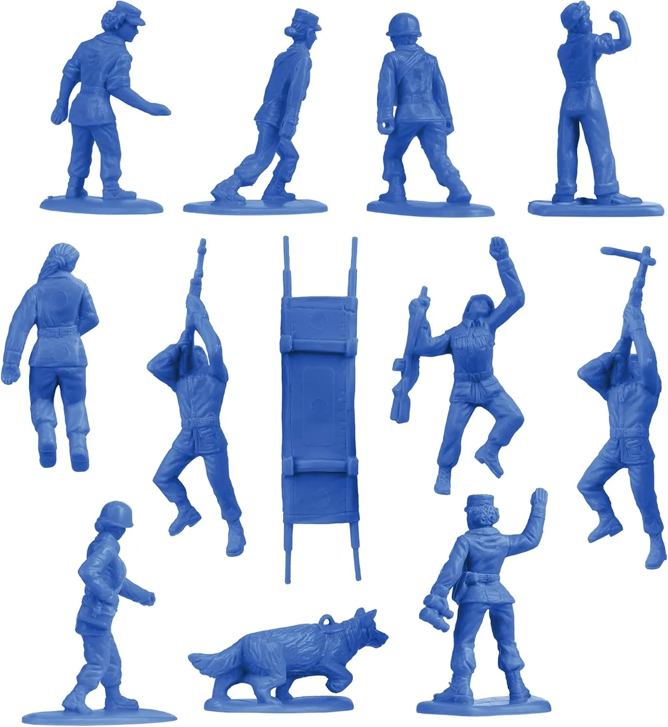 BMC Plastic Army Women - 36pc Blue Female Soldier Figures - Made in USA