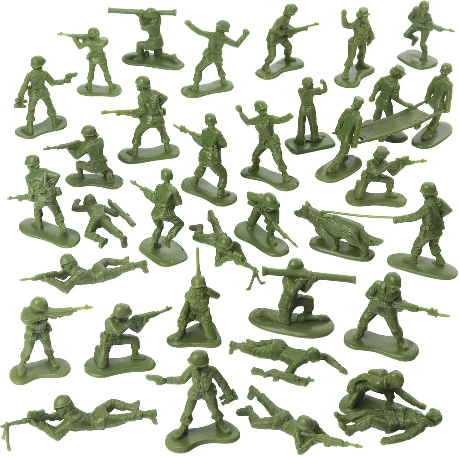 BMC Plastic Army Women - 36pc OD Green Female Soldier Figures - Made in USA