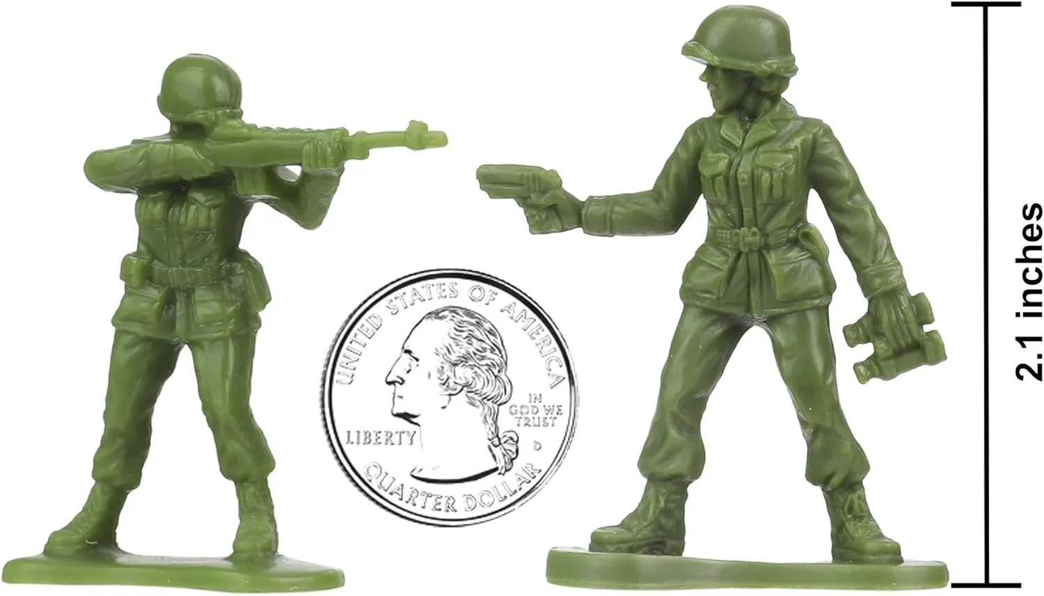 BMC Plastic Army Women - 36pc OD Green Female Soldier Figures - Made in USA