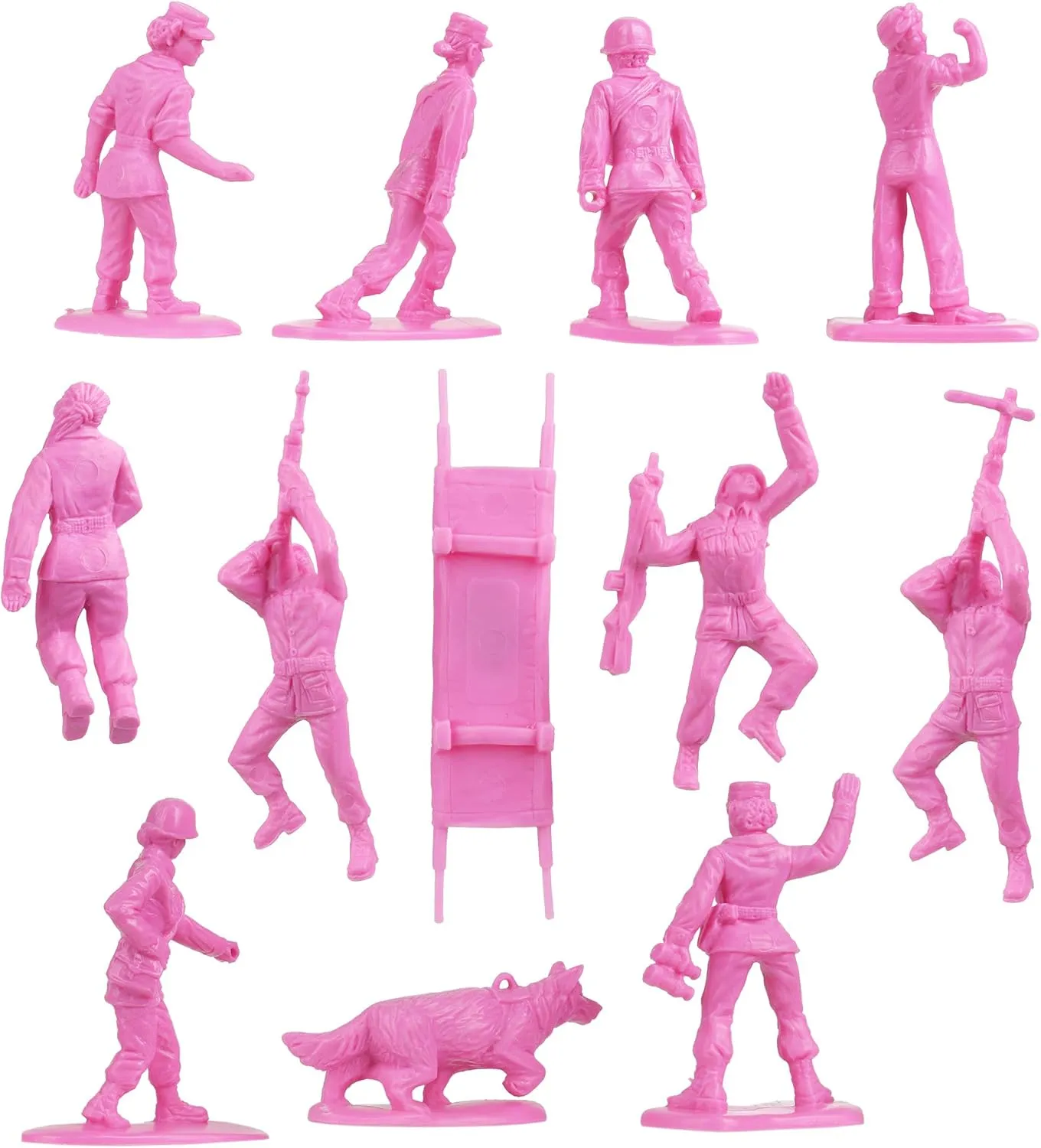 BMC Plastic Army Women - 36pc Pink Female Soldier Figures - Made in USA