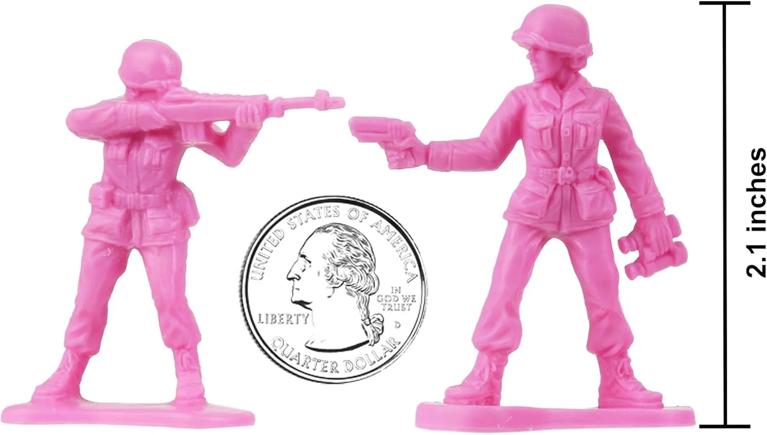 BMC Plastic Army Women - 36pc Pink Female Soldier Figures - Made in USA