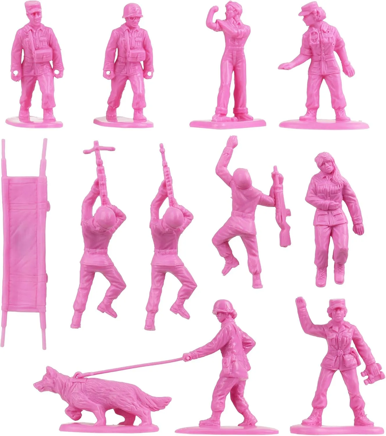BMC Plastic Army Women - 36pc Pink Female Soldier Figures - Made in USA