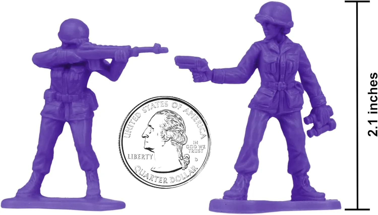 BMC Plastic Army Women - 36pc Purple Female Soldier Figures - Made in USA