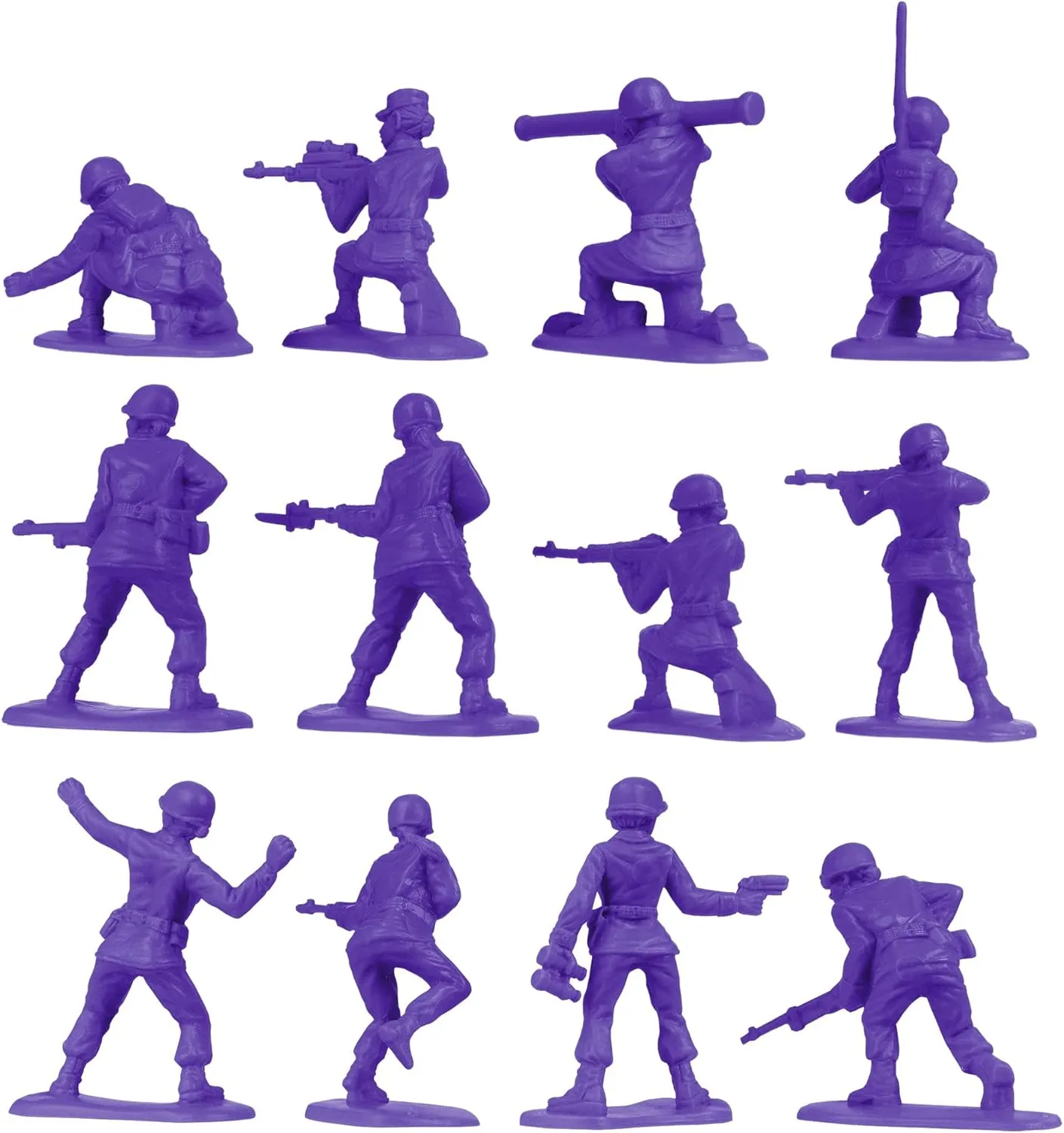 BMC Plastic Army Women - 36pc Purple Female Soldier Figures - Made in USA