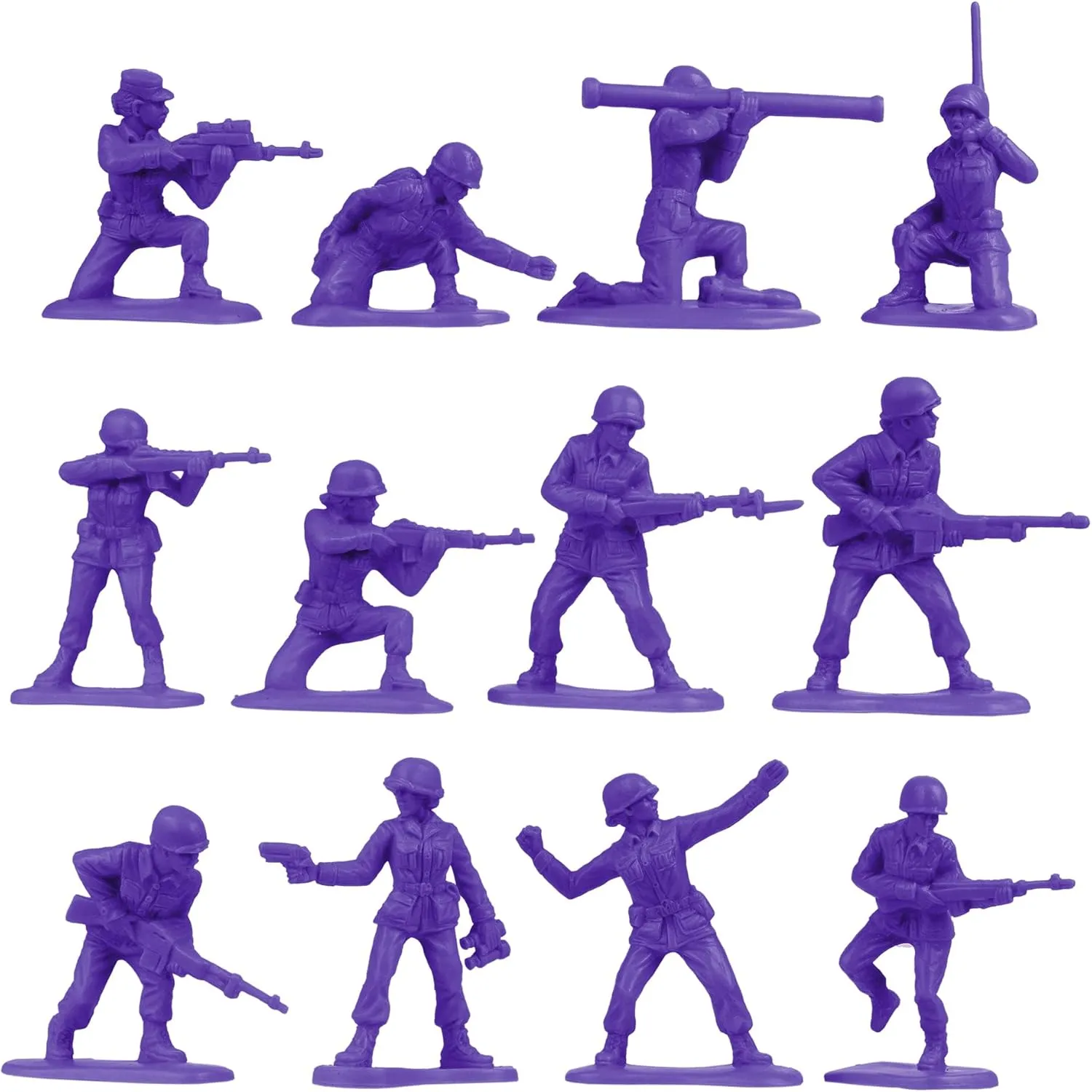 BMC Plastic Army Women - 36pc Purple Female Soldier Figures - Made in USA