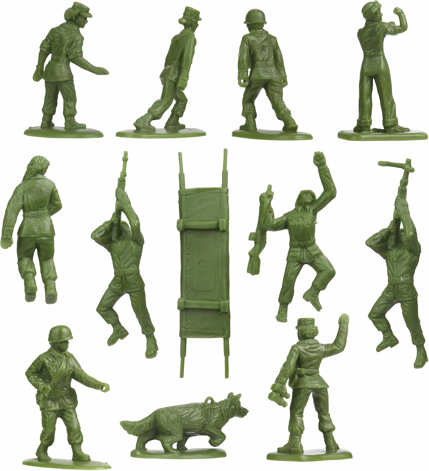 BMC Plastic Army Women - 36pc OD Green Female Soldier Figures - Made in USA