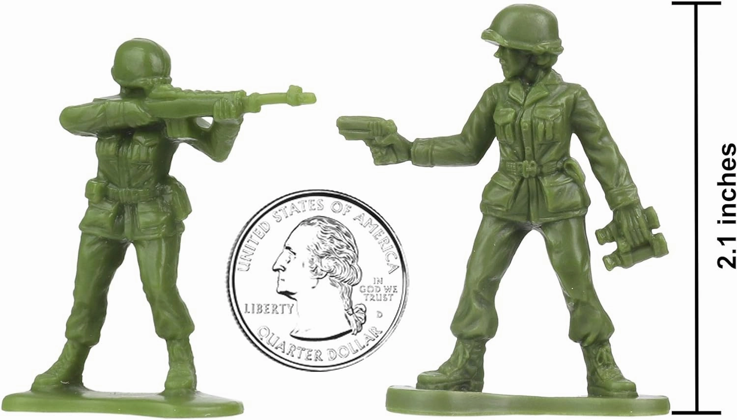 BMC Plastic Army Women - 36pc OD Green Female Soldier Figures - Made in USA