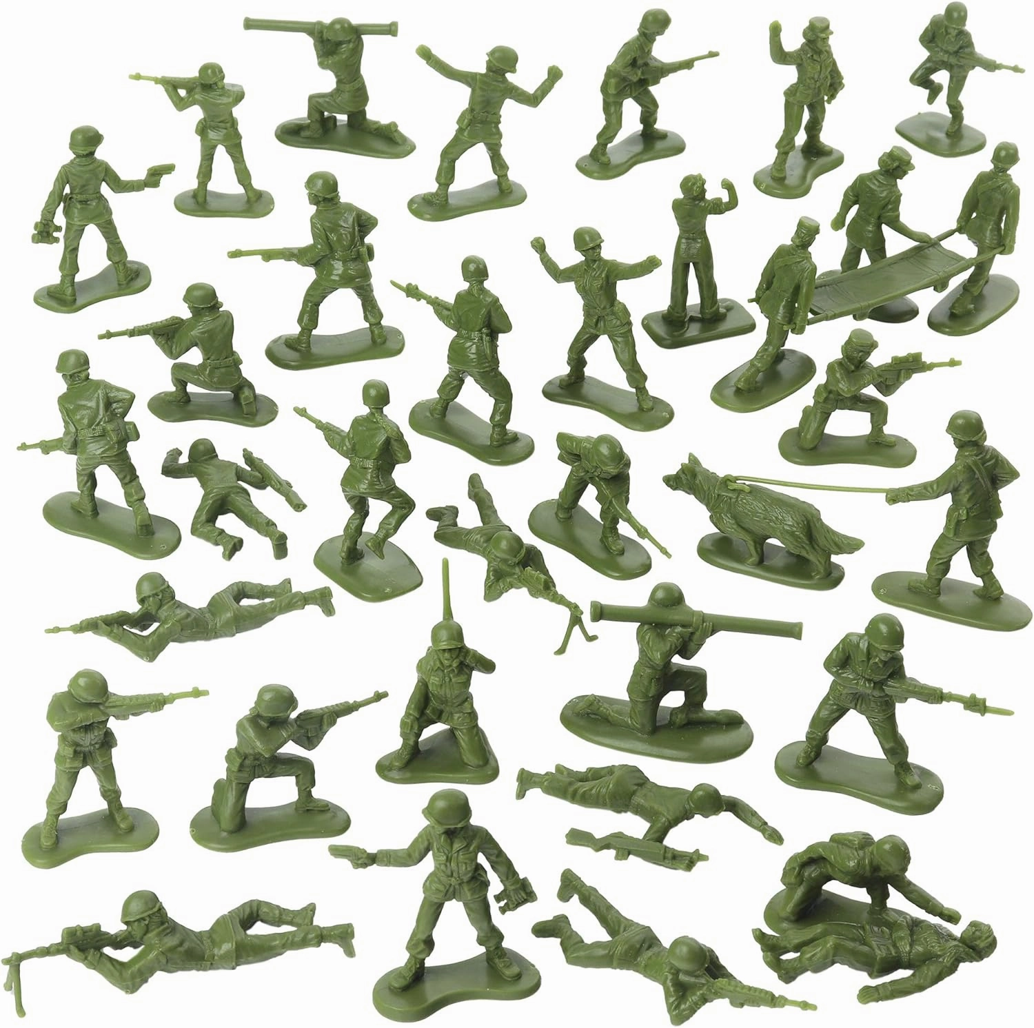 BMC Plastic Army Women - 36pc OD Green Female Soldier Figures - Made in USA