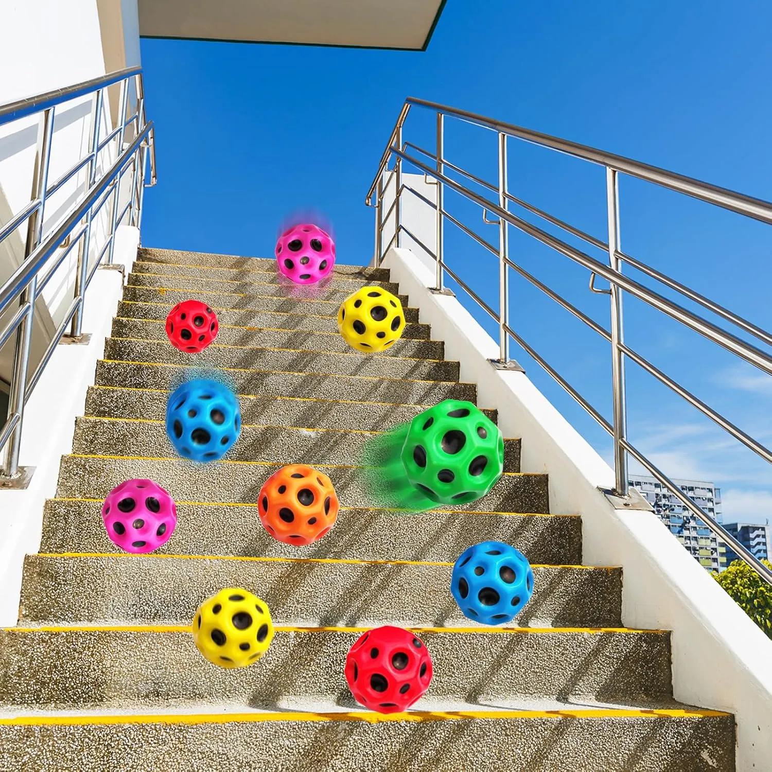 Bouncy Ball, Colorful Big Super Bouncy Astro Balls, Extreme High Bouncing Balls for Kids,Fun Kids Lightweight Foam Jump Balls for Outside, Improve Hand Eye Coordination Ability (12 Pack)