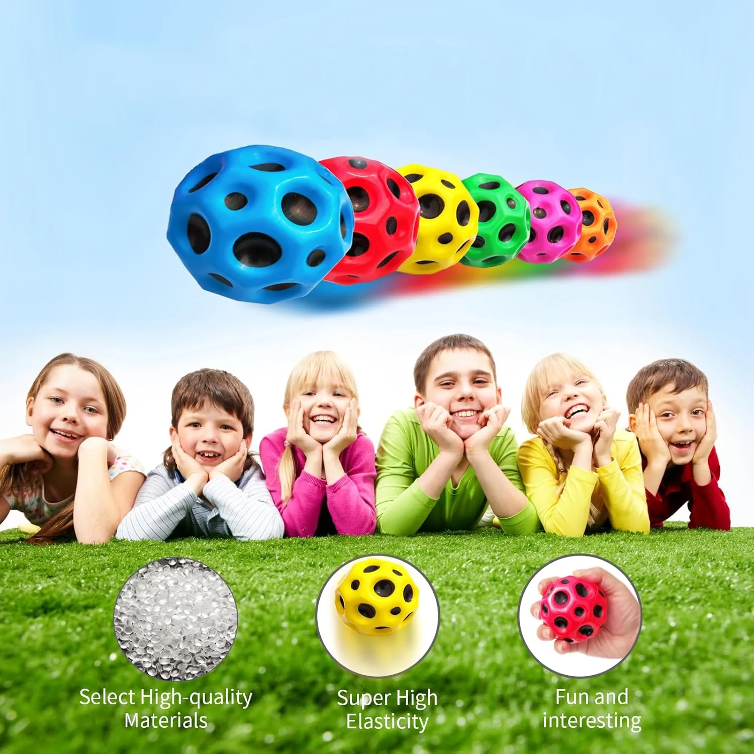 Bouncy Ball, Colorful Big Super Bouncy Astro Balls, Extreme High Bouncing Balls for Kids,Fun Kids Lightweight Foam Jump Balls for Outside, Improve Hand Eye Coordination Ability (12 Pack)