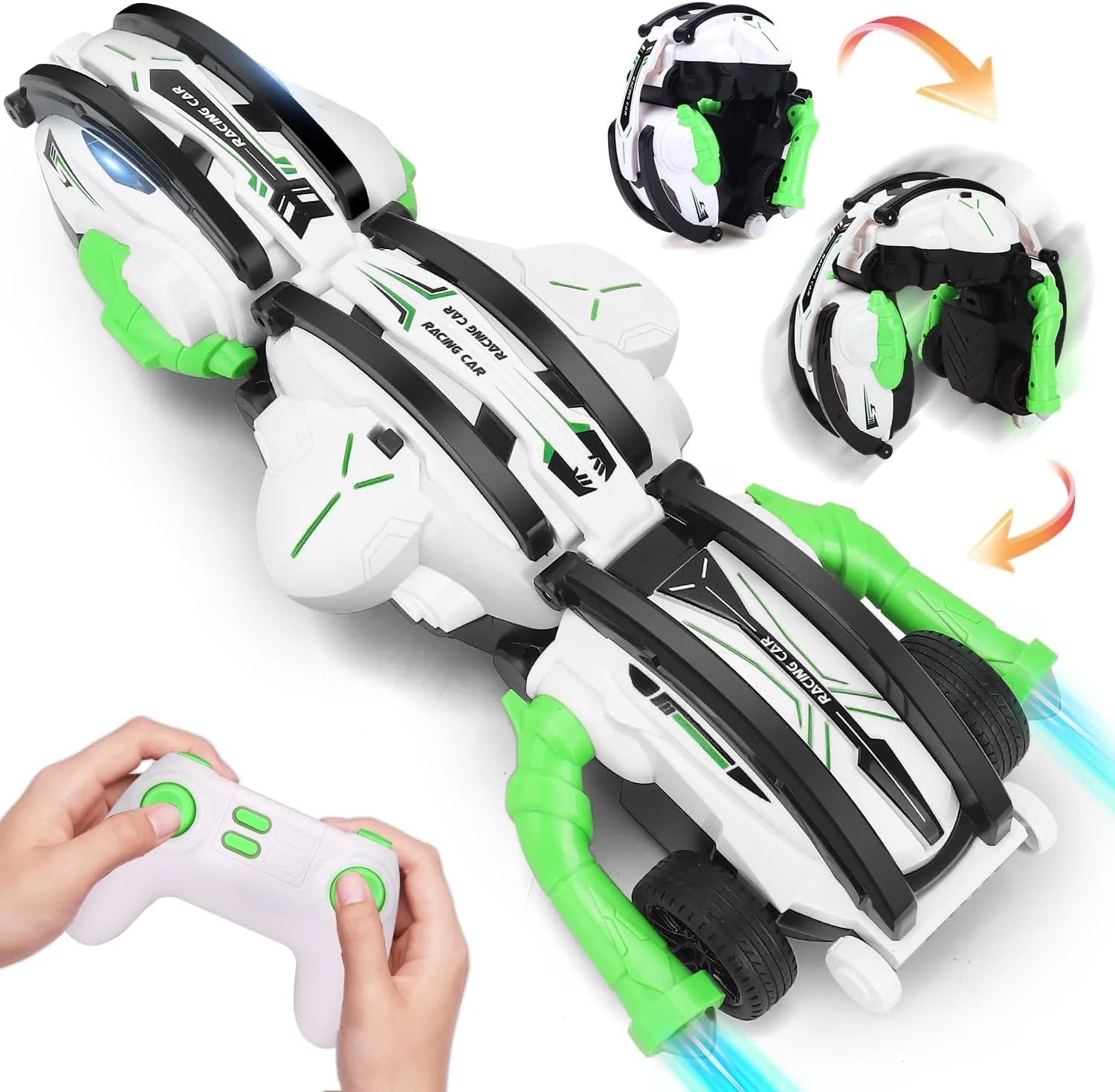 Boys Remote Control car - Suitable for 6-12 Children's Birthday Toys, a Key to Transform 360 ° flip Rotating Stunt car, 2.4Ghz high-Speed Racing car, Suitable for All-Terrain car